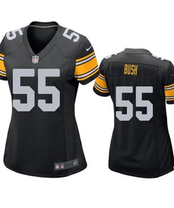 Pittsburgh Steelers Devin Bush 2019 Nfl Draft Black Game Womens Jersey