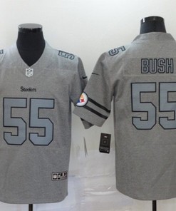 Pittsburgh Steelers Devin Bush #55 Nfl 2020 Grey Jersey