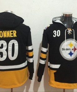 Pittsburgh Steelers James Conner #30 Nfl 2020 Black Yellow Hoodie Jersey