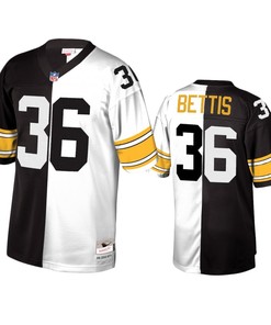 Pittsburgh Steelers Jerome Bettis Black White Retired Player Split Jersey