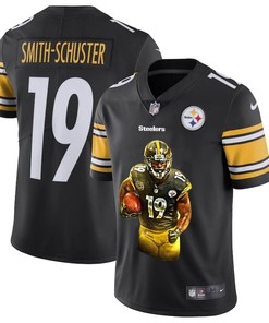 Pittsburgh Steelers Juju Smith-schuster #19 Nfl Portrait Brandedition Black Jersey