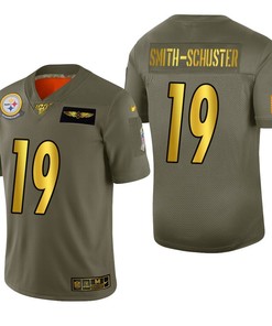 Pittsburgh Steelers Juju Smith-schuster 2019 Salute To Service Nfl 100 Mens Jersey Metallic