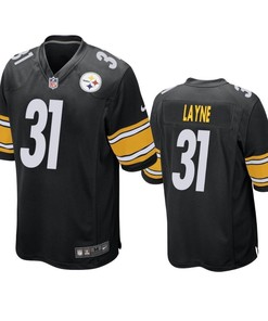Pittsburgh Steelers Justin Layne 2019 Nfl Draft Black Game Jersey