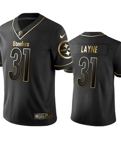 Pittsburgh Steelers Justin Layne Black 2019 Vapor Limited Golden Edition Jersey