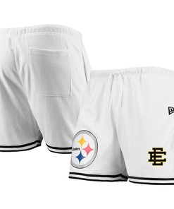 Pittsburgh Steelers Logo Team White/Black Mesh Shorts - Men
