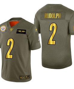 Pittsburgh Steelers Mason Rudolph 2019 Salute To Service Nfl 100 Mens Jersey Metallic