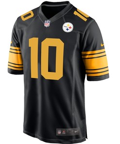 Pittsburgh Steelers Mitchell Trubisky 10 Alternate Game Player Jersey - Black Jersey
