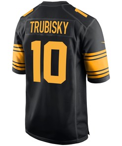 Pittsburgh Steelers Mitchell Trubisky 10 Alternate Game Player Jersey - Black Jersey