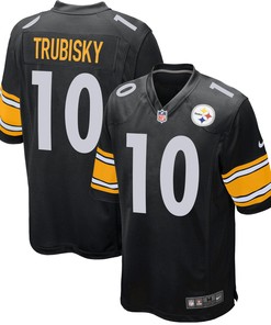 Pittsburgh Steelers Mitchell Trubisky 10 Game Player Jersey - Black Jersey