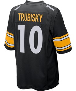 Pittsburgh Steelers Mitchell Trubisky 10 Game Player Jersey - Black Jersey