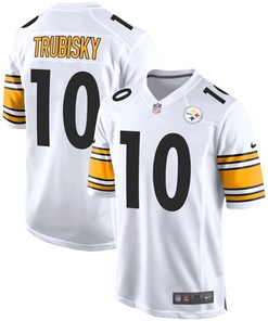 Pittsburgh Steelers Mitchell Trubisky 10 Game Player Jersey - White Jersey