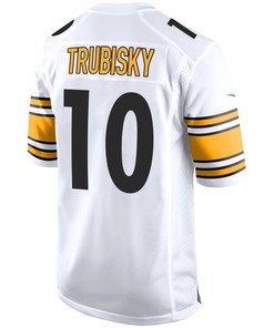 Pittsburgh Steelers Mitchell Trubisky 10 Game Player Jersey - White Jersey
