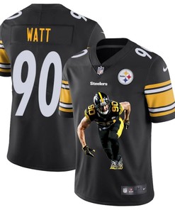 Pittsburgh Steelers T. J. Watt #90 Nfl Portrait Brandedition Black Jersey