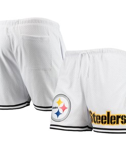 Pittsburgh Steelers Team Standard Mesh Shorts - White/Black