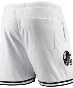 Pittsburgh Steelers Team White/Black Mesh Shorts - Men