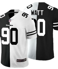 Pittsburgh Steelers Tj Watt #90 Nfl 2020 Black And White Jersey