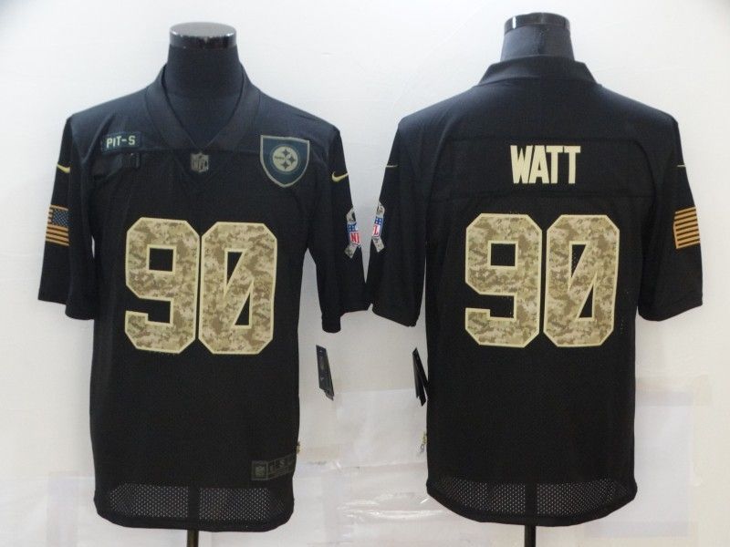 Pittsburgh Steelers Tj Watt #90 Nfl 2020 Black Jersey