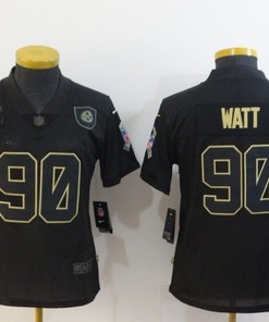 Pittsburgh Steelers T.j. Watt #90 Nfl 2020 Black Womens Jersey