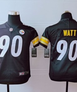 Pittsburgh Steelers Tj Watt #90 Nfl 2020 Black Youth Jersey