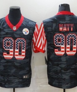 Pittsburgh Steelers Tj Watt #90 Nfl 2020 Camo Black Jersey