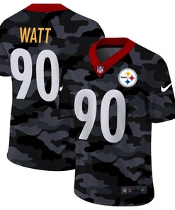 Pittsburgh Steelers Tj Watt #90 Nfl 2020 Camo Black Jersey