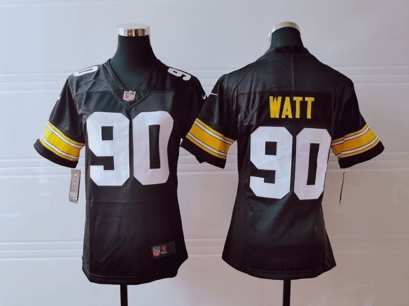 Pittsburgh Steelers Trent Jordan Watt #90 Nfl 2020 Brown Womens Jersey