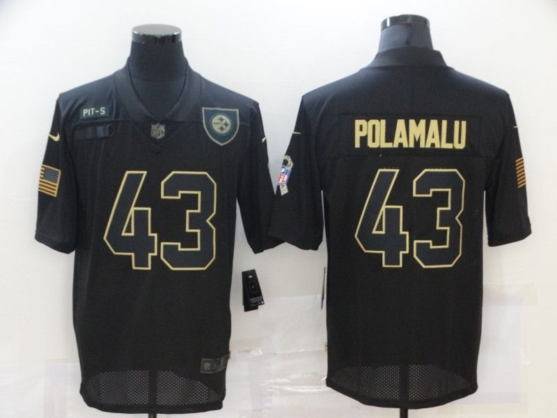 Pittsburgh Steelers Troy Polamalu #43 Nfl 2020 Black Jersey