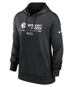 Pittsburgh Steelers Women's 2022 NFL Crucial Catch Therma Performance Pullover Hoodie - Black
