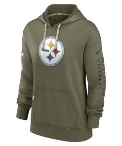 Pittsburgh Steelers Women's 2022 Salute To Service Performance Pullover Hoodie - Olive