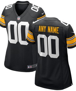 Pittsburgh Steelers Womens Alternate Custom Game Jersey - Black Custom Jerseys Nfl