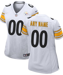 Pittsburgh Steelers Womens Custom Game Jersey - White Custom Jerseys Nfl