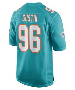 Porter Gustin Miami Dolphins Game Player Jersey - Aqua
