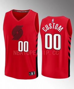Portland Trail Blazers 00 Custom Statement Edition Men Jersey 2022-23 Fast Break Player Red