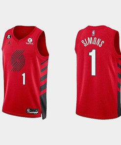 Portland Trail Blazers 1 Anfernee Simons 2022-23 Statement Edition Red Men Jersey