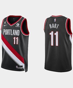 Portland Trail Blazers 11 Josh Hart 2022-23 Icon Edition Black Men Jersey