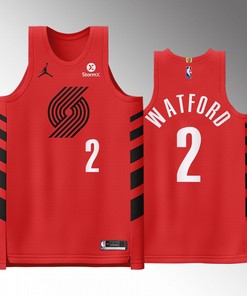 Portland Trail Blazers 2 Trendon Watford Red Jersey 2022-23 Statement Edition