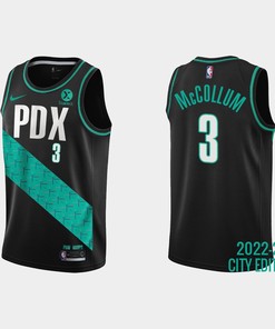 Portland Trail Blazers 3 C.J. McCollum 2022-23 City Edition Black Men Jersey