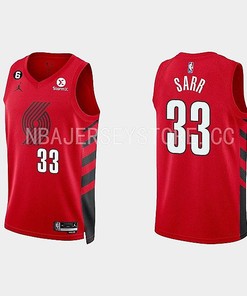Portland Trail Blazers 33 Olivier Sarr Statement Edition Red Men Jersey 2022-23