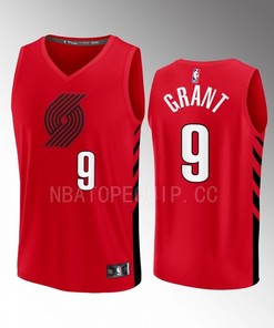 Portland Trail Blazers 9 Jerami Grant Statement Edition Men Jersey 2022-23 Fast Break Player Red