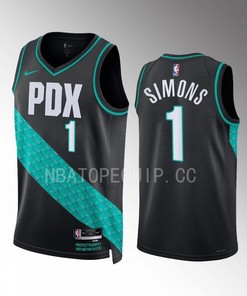 Portland Trail Blazers Anfernee Simons 1 2022-23 City Edition Black Jersey Swingman