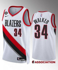 Portland Trail Blazers Jabari Walker 34 2022-23 Association Edition White Jersey Swingman