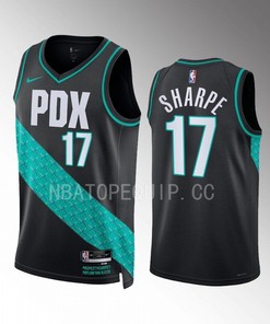 Portland Trail Blazers Shaedon Sharpe 17 2022-23 City Edition Black Jersey Swingman
