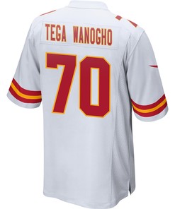 Prince Tega Wanogho 70 Kansas City Chiefs Super Bowl LVII Champions 3 Stars Men Game Jersey - White