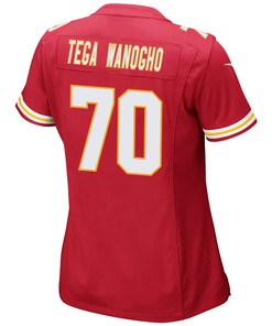 Prince Tega Wanogho 70 Kansas City Chiefs Super Bowl LVII Champions 3 Stars Women Game Jersey - Red