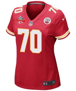 Prince Tega Wanogho 70 Kansas City Chiefs Super Bowl LVII Champions 3 Stars Women Game Jersey - Red