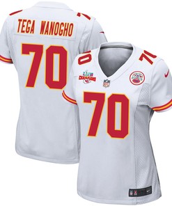 Prince Tega Wanogho 70 Kansas City Chiefs Super Bowl LVII Champions 3 Stars Women Game Jersey - White