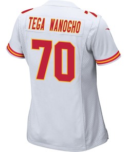 Prince Tega Wanogho 70 Kansas City Chiefs Super Bowl LVII Champions 3 Stars Women Game Jersey - White