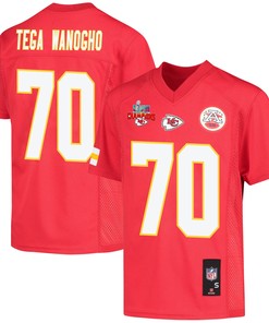 Prince Tega Wanogho 70 Kansas City Chiefs Super Bowl LVII Champions 3 Stars Youth Game Jersey - Red