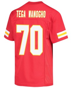 Prince Tega Wanogho 70 Kansas City Chiefs Super Bowl LVII Champions 3 Stars Youth Game Jersey - Red