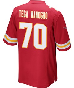 Prince Tega Wanogho 70 Kansas City Chiefs Super Bowl LVII Champions Men Game Jersey - Red